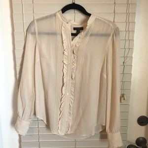 Silk Ruffled Button Up